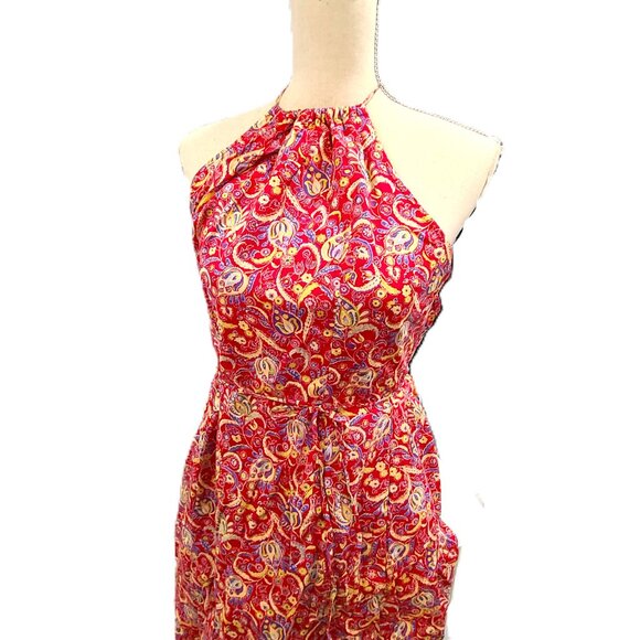 Express 5 6 Wrap Dress Red Floral Sundress Casual Summer Flower Juniors Women - Picture 7 of 10